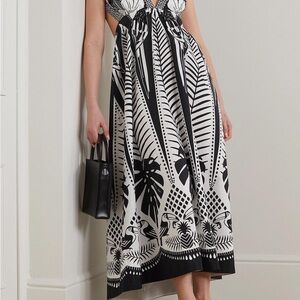 FARM Rio Black and White Backless Dress